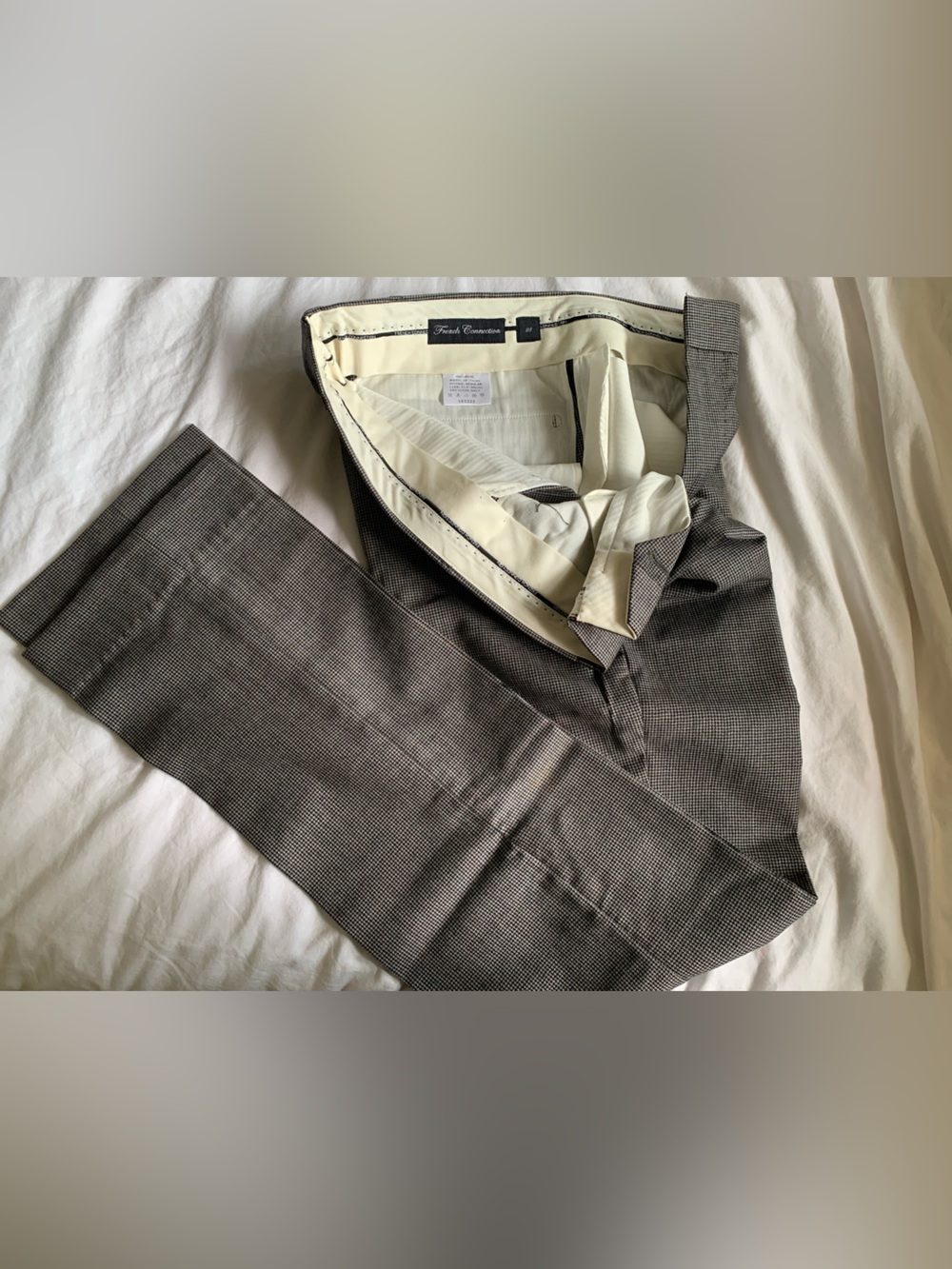 French Connection Black and Cream Wool Dress Pants NWOT
